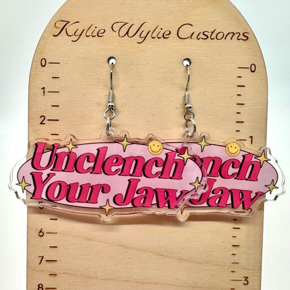 Unclench Your Jaw - Funny Earrings - Anxiety Earrings - Attitude Accessories - Picture 8 of 8